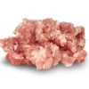Raw minced pork isolated on white background.With clipping path.