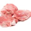 Three pig cheeks raw pieces in a perfect white background. Butcher product